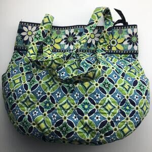 Vera Bradley Purse Blue Green Daisy Daisy Pattern Handbag Pocketbook Vintage
